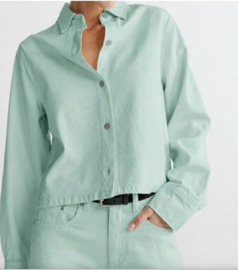 LUXLUNE SS soft sage FDCD color denim outfit