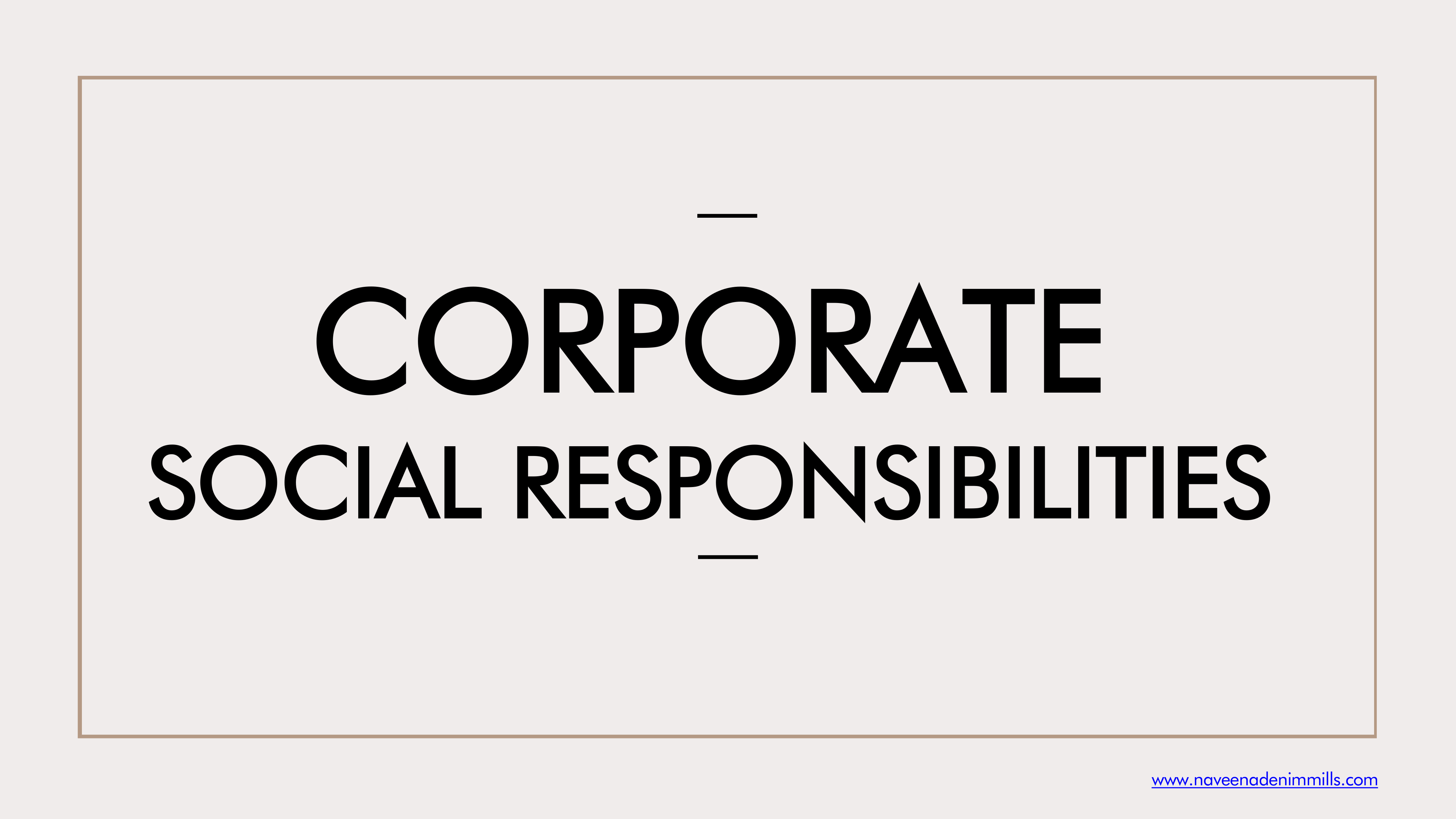 Corporate Social Responsibilities